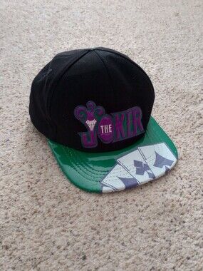 The Joker Six Flags Hat Halloween Green Purple Snap Back